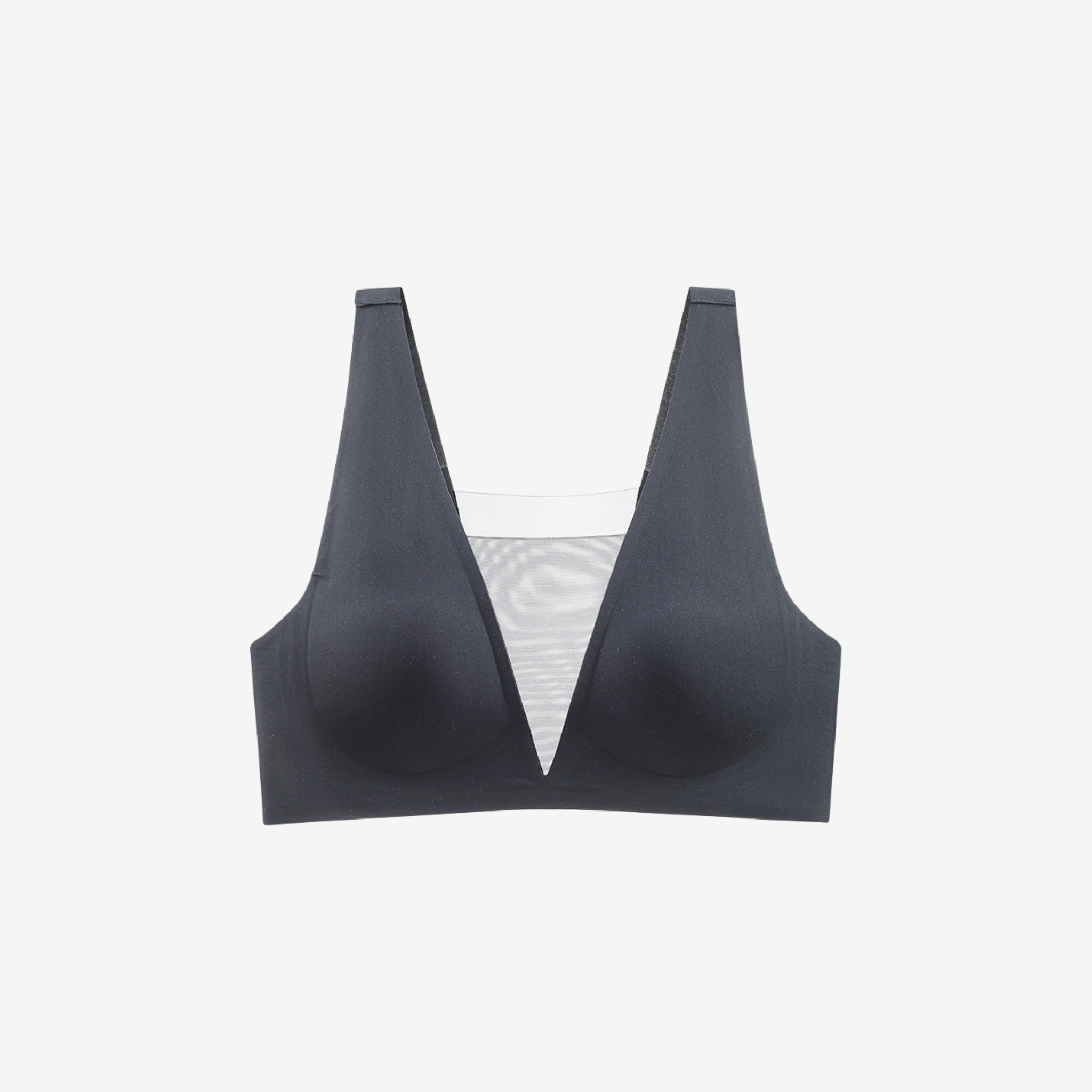 Black Corset Top with mesh details and plunging neckline in black