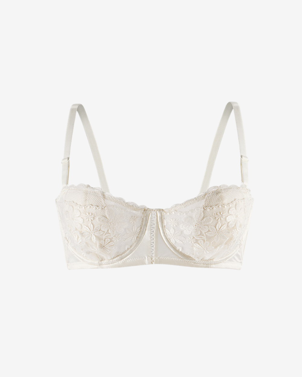Intyra Champagne Bliss Ivory Lace Bandeau featuring delicate floral lace embroidery displayed on a clean white background.