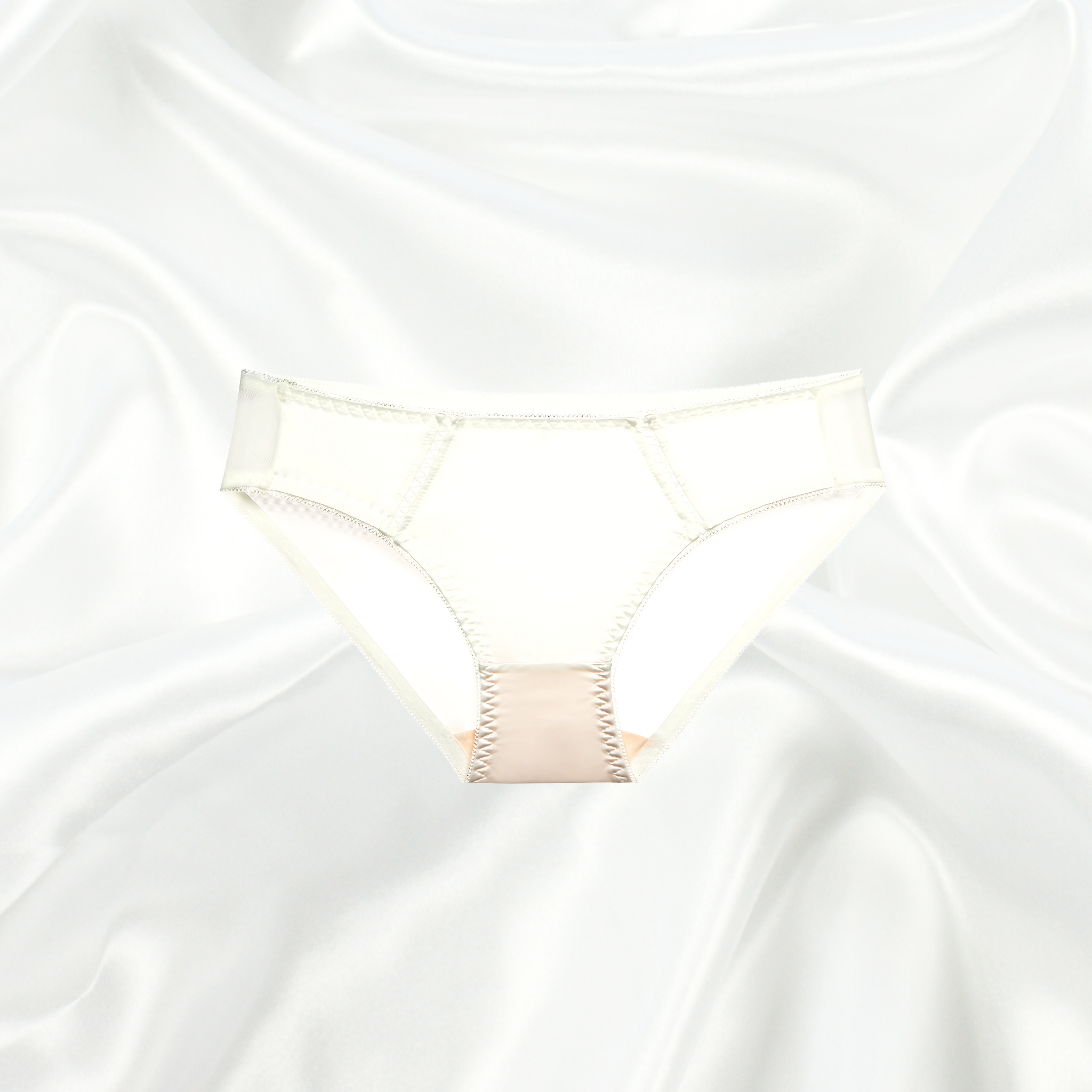 Golden Hour Ivory Panty – Elegant Sheer Mesh Underwear with intricate mesh detailing and soft elastic waistband, designed in a one-size fit.