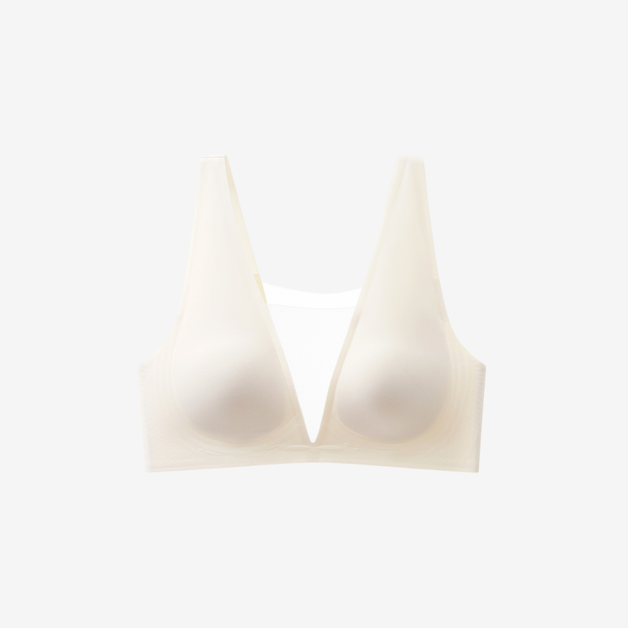 Ivory Corset Top with mesh details and plunging neckline in ivory