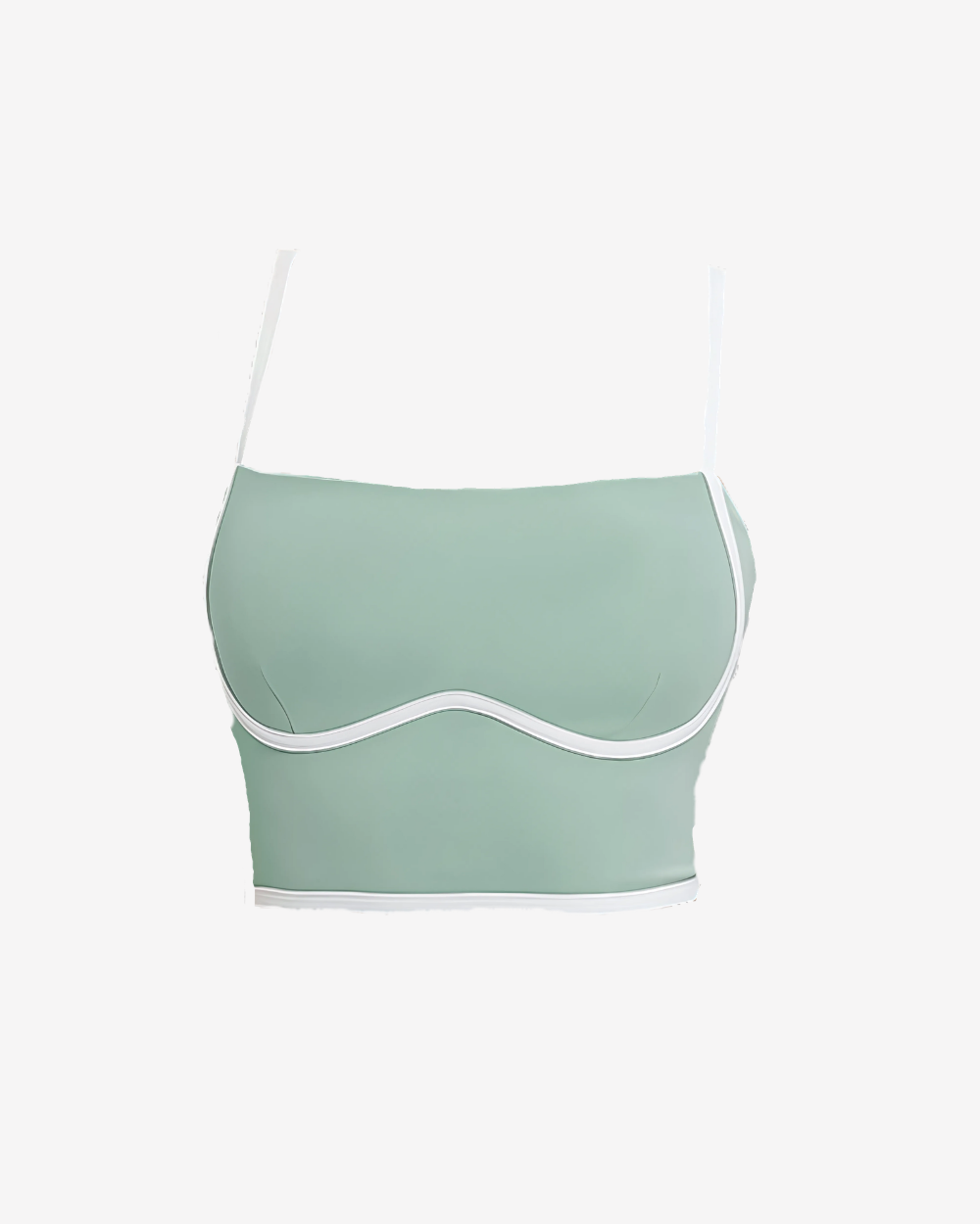 Shop Intyra Mint green bralette with white contrast piping detail