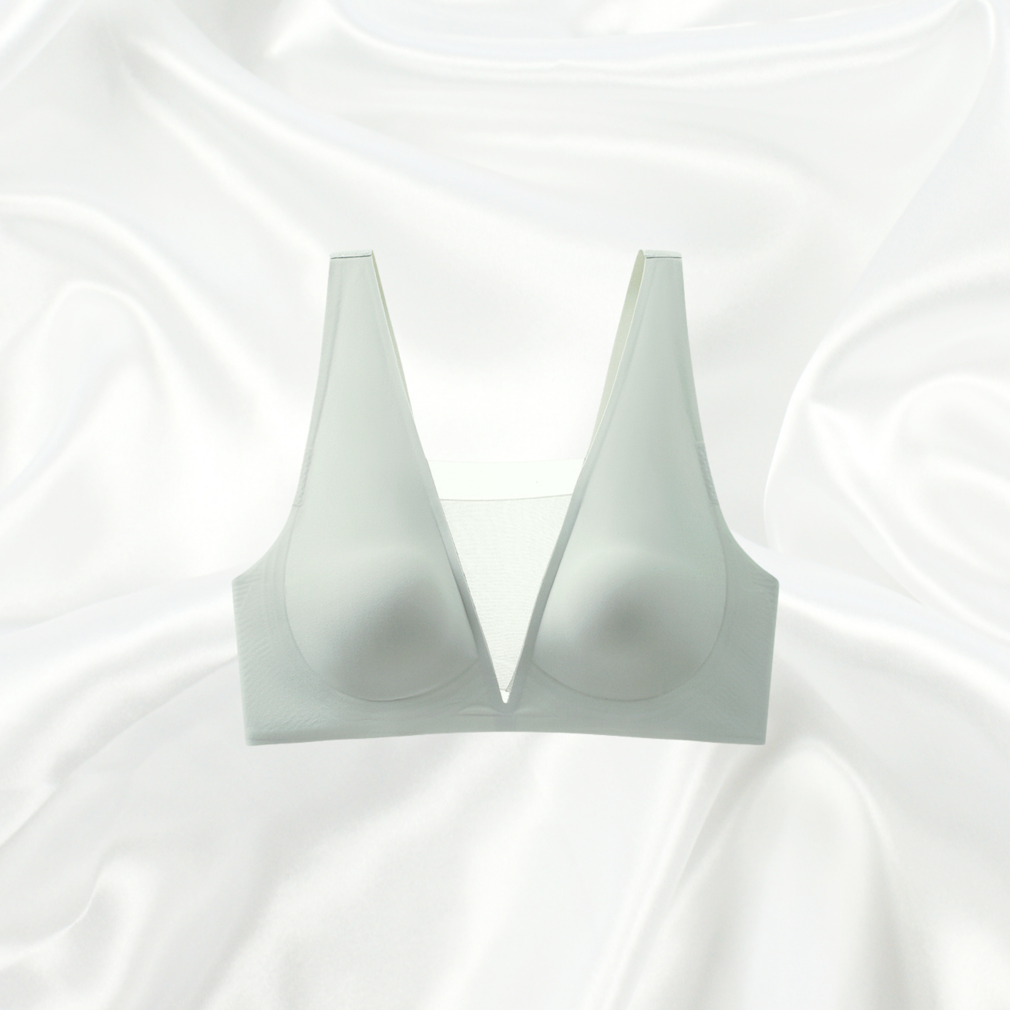 Mint Green Corset Top with mesh details and plunging neckline in pastel green