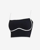 White contrast piping detail on black bralette - Intyra