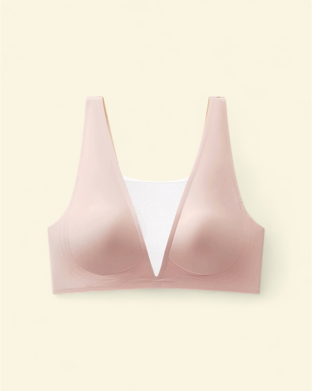 Intyra Lustre Blush Contour Top in soft blush pink featuring sheer mesh detailing and a sculpted contemporary silhouette.