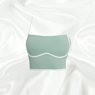 Mint Green Square Neck Corset Top by Intyra. With contrast piping and premium stretch fabric, this chic crop top offers style, comfort, and a flattering fit.