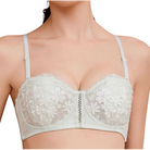 Mint lace underwired bra with delicate floral embroidery and adjustable straps by Intyra