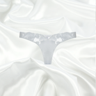 White Rose Sheer Thong with Floral Lace and Soft Mesh - Perfect Blend of Elegance and Comfort