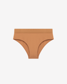 Front view of Intyra beige seamless panty with soft ribbed fabric and wide waistband