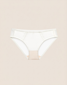 Product Shot of Champagne Bliss Bikini Brief showcasing refined mesh detailing and ultra-soft stretch fabric.