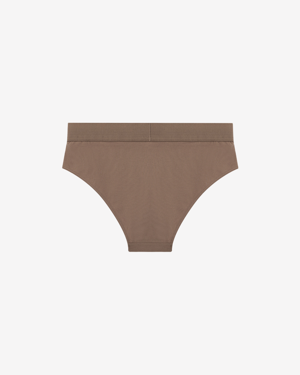 Back view of Intyra mocha seamless panty showing smooth no-show fit and comfortable coverage