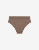 Back view of Intyra mocha seamless panty showing smooth no-show fit and comfortable coverage